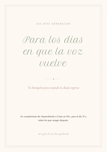 Bono 1: Para los días en que la voz vuelve